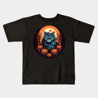 Maine Coon Cat Halloween, Cat Lover Kids T-Shirt